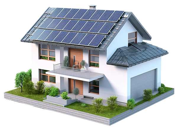 Solar panels installed on a modern home rooftop under a bright sunny sky